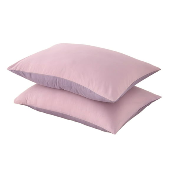Pillow Cover Set of 2 Washed Cotton Standard Size Envelope Closure Soft Breathable Pillowcase for Bedroom