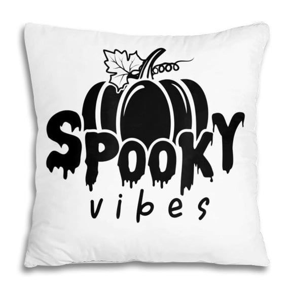 Pillow Cover - Spooky Vibes Halloween Graphic Meme Pumpkin Fall Graphic Pillow