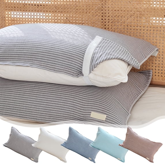 Pillow Cover Straps, Oil Proof Pillowcase with Non Slip Button and Double Elastic Design for Secure Fit, Breathable Cotton Hygienic Bedding Protector, Topliu