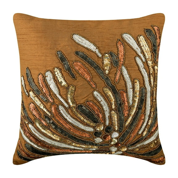 Pillow Cover, Throw Pillow Covers, Luxury Gold Decorative&nbsp;Toss Pillows 16x16 inch (40x40 cm), Silk Throw Pillows For Couch, Abstract, Modern Cushion Cover - Cracker