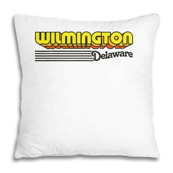 Pillow Cover - Wilmington Delaware Retro Stripes Pillow