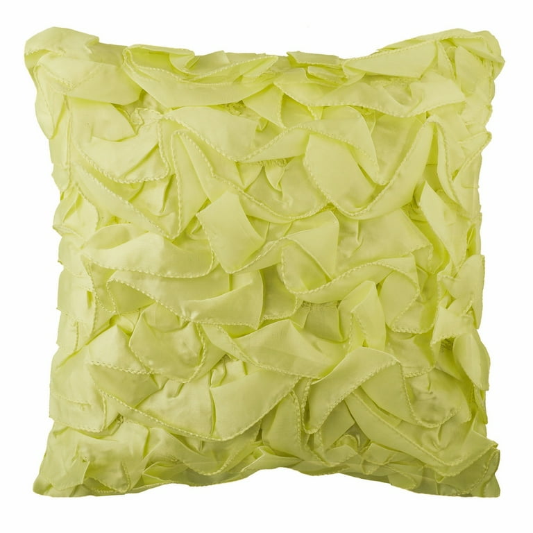 Pillow Cover Yellow Pillow Covers 12x12 inch 30x30 cm Designer Light Yellow Solid Throw Pillows Cover Satin Square Cushion Covers Vintage Ruffles Decorative Vintage Lemons Walmart
