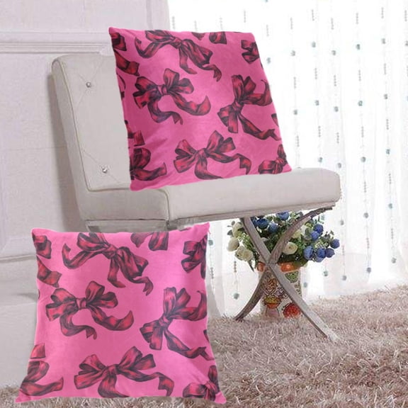 Pillow Covers 16x16 Decorative Square Pillow Covers For Sofa Couch Farmhouse Home Curly Ribbons