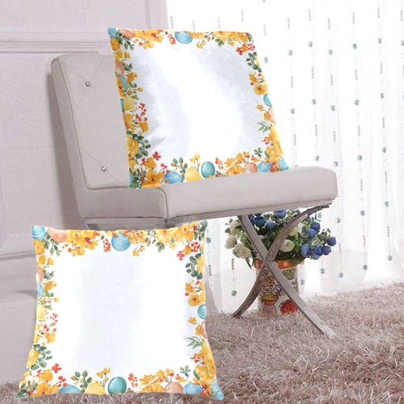 Pillow Covers 16x16 Decorative Square Pillow Covers For Sofa Couch Farmhouse Home Easter Atmosphere