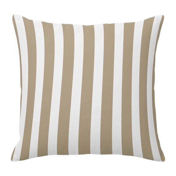 Pillow Covers 16x16 Inch, Beige Striped Linen Pillowcase with Invisible Zipper, Modern Farmhouse Beige White Stripes Decorative Throw Pillow Covers Cushion Case for Couch Sofa Bed Living Room