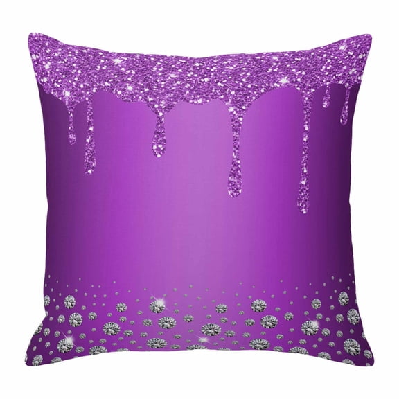Pillow Covers 16x16 Inch, Modern Purple Linen Pillowcase with Invisible Zipper, Abstract Diamond Luxury Gradient Decorative Throw Pillow Covers Cushion Case for Couch Sofa Bed Living Room