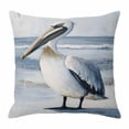 thumbnail image 1 of Pillow Covers 16x16 Inch, Painted Pelican Linen Pillowcase with Invisible Zipper, Ocean Birds Modernism Retro Decorative Throw Pillow Covers Cushion Case for Couch Sofa Bed Living Room, 1 of 9