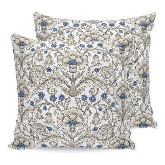 Pillow Covers 16x16 Set of 2, Abstract Flowers Throw Pillow Covers Decorative Couch Cushion Cover, Spring Floral Modern Art Microfiber Soft Square Pillowcases for Bedroom Living Room Sofa