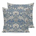 thumbnail image 1 of Pillow Covers 16x16 Set of 2, Blue Flowers Throw Pillow Covers Decorative Couch Cushion Cover, Spring Floral Modern Abstract Art Microfiber Soft Square Pillowcases for Bedroom Living Room Sofa, 1 of 9