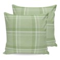 thumbnail image 1 of Pillow Covers 16x16 Set of 2, Green Checkered Throw Pillow Covers Decorative Couch Cushion Cover, Stripes Green Buffalo Plaid Microfiber Soft Square Pillowcases for Bedroom Living Room Sofa, 1 of 9