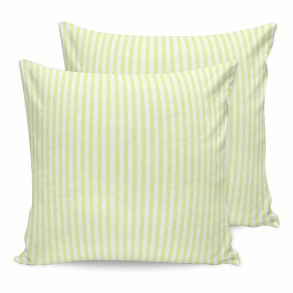 Pillow Covers 16x16 Set of 2, Yellow White Stripe Throw Pillow Covers Decorative Couch Cushion Cover, Modern Minimalist Geometric Striped Microfiber Soft Pillowcases for Bedroom Living Room Sofa