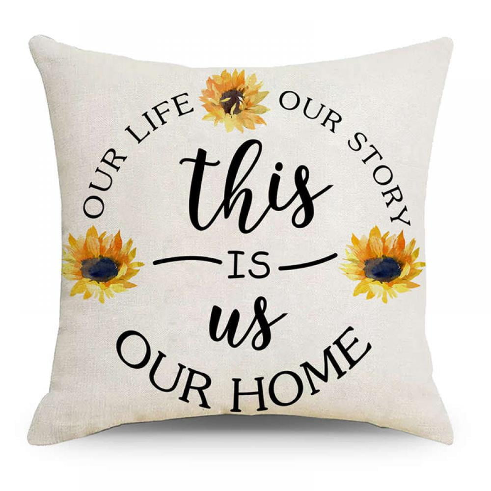 Pillow Covers 17.6x17.6 inch Daisy Decor Summer Decorations Sunflower