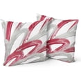 thumbnail image 1 of Pillow Covers 18"x18" Set of 2, Abstract Feather Throw Pillows Case Color Painting Farmhouse Home Decor for Room Bedroom Bed Cushion Outdoor, Burgundy, 1 of 1