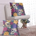 thumbnail image 1 of Pillow Covers 18x18 Decorative Square Pillow Covers For Sofa Couch Farmhouse Home Sugar Skulls Roses, 1 of 6