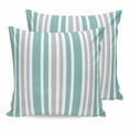 thumbnail image 1 of Pillow Covers 18x18 Set of 2, Aqua Grey Stripe Square Throw Pillow Covers for Couch/Sofa/Living Room, Farmhouse Minimalist Striped Decorative Soft Pillowcases for Couch Throw Pillows, 1 of 9