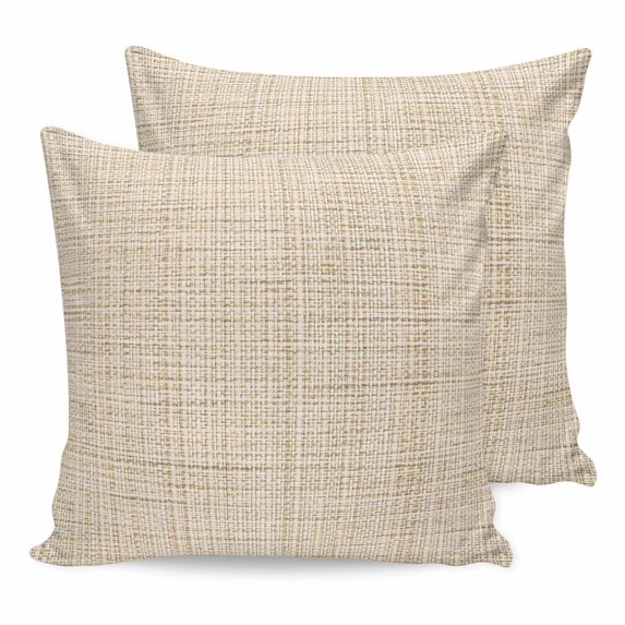 Pillow Covers 18x18 Set of 2, Beige Rustic Square Throw Pillow Covers for Couch/Sofa/Living Room, Vintage Farmhouse Beige Solid Color Decorative Soft Pillowcases for Couch Throw Pillows