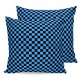thumbnail image 1 of Pillow Covers 18x18 Set of 2, Blue Black Plaid Throw Pillow Covers Decorative Couch Cushion Cover, Farmhouse Rustic Abstract Checkered Microfiber Soft Square Pillowcases for Bedroom Living Room Sofa, 1 of 9