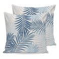 thumbnail image 1 of Pillow Covers 18x18 Set of 2, Blue Grey Palm Leaves Throw Pillow Covers Decorative Couch Cushion Cover, Summer Botanical Tropical Leaf Microfiber Soft Square Pillowcases for Bedroom Living Room Sofa, 1 of 9
