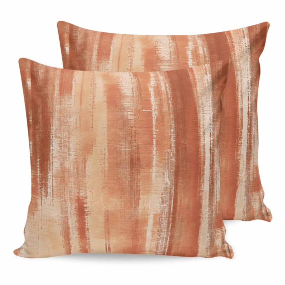 Pillow Covers 18x18 Set of 2, Orange Beige Ombre Square Throw Pillow Covers for Couch/Sofa/Living Room, Modern Abstract Art Oil Painting Decorative Soft Pillowcases for Couch Throw Pillows