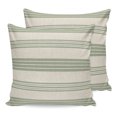 thumbnail image 1 of Pillow Covers 18x18 Set of 2, Sage Green Lines Throw Pillow Covers Decorative Couch Cushion Cover, Modern Simple Striped Pattern Beige Microfiber Soft Square Pillowcases for Bedroom Living Room Sofa, 1 of 9