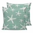 thumbnail image 1 of Pillow Covers 18x18 Set of 2, Sage Green Starfish Coastal Square Throw Pillow Covers for Couch/Sofa/Living Room, Summer Beach Nautical Sea Ocean Decorative Soft Pillowcases for Couch Throw Pillows, 1 of 7