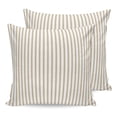 thumbnail image 1 of Pillow Covers 18x18 Set of 2, Thin Beige Striped Throw Pillow Covers Decorative Couch Cushion Cover, Farmhouse Modern Stripes Microfiber Soft Square Pillowcases for Bedroom Living Room Sofa, 1 of 9