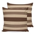 thumbnail image 1 of Pillow Covers 18x18 Set of 2, Vintage Striped Throw Pillow Covers Decorative Couch Cushion Cover, Rustic Minimalist Lines Brown Microfiber Soft Square Pillowcases for Bedroom Living Room Sofa, 1 of 9