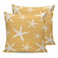 thumbnail image 1 of Pillow Covers 18x18 Set of 2, Yellow Starfish Coastal Square Throw Pillow Covers for Couch/Sofa/Living Room, Summer Beach Nautical Sea Ocean Decorative Soft Pillowcases for Couch Throw Pillows, 1 of 7