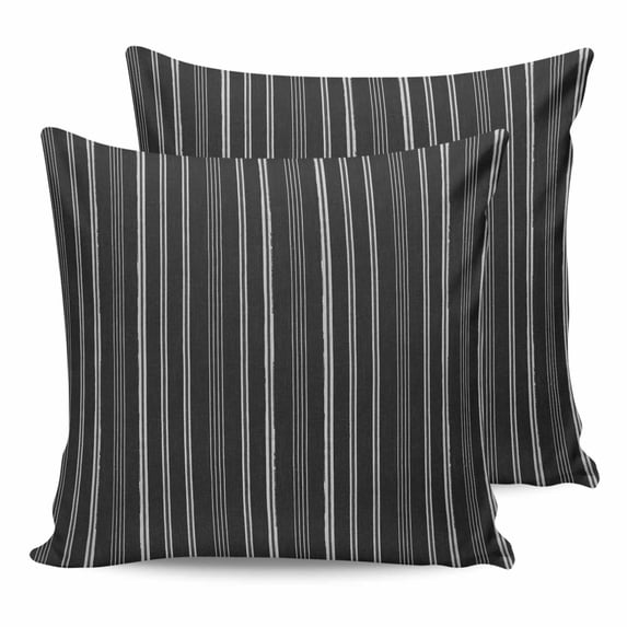 Pillow Covers 20x20 Set of 2, Black Striped Square Throw Pillow Covers for Couch/Sofa/Living Room, Farmhouse Stripes Modern Vintage Decorative Soft Pillowcases for Couch Throw Pillows