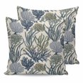 thumbnail image 1 of Pillow Covers 20x20 Set of 2, Blue Coral Coastal Square Throw Pillow Covers for Couch/Sofa/Living Room, Summer Beach Nautical Ocean Decorative Soft Pillowcases for Couch Throw Pillows, 1 of 7