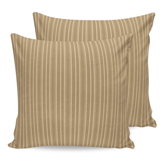 Pillow Covers 20x20 Set of 2, Camel Striped Throw Pillow Covers Decorative Couch Cushion Cover, Farmhouse Vintage Camel Stripes Microfiber Soft Square Pillowcases for Bedroom Living Room Sofa