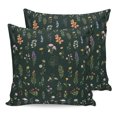 thumbnail image 1 of Pillow Covers 20x20 Set of 2, Dark Green Botanical Wildflowers Throw Pillow Covers Decorative Couch Cushion Cover, Rustic Floral Microfiber Soft Square Pillowcases for Bedroom Living Room Sofa, 1 of 9