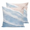 thumbnail image 1 of Pillow Covers 20x20 Set of 2, Ombre Blue Waves Square Throw Pillow Covers for Couch/Sofa/Living Room, Gradient Coastal Beach Sandy Ocean Decorative Soft Pillowcases for Couch Throw Pillows, 1 of 9