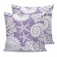 thumbnail image 1 of Pillow Covers 20x20 Set of 2, Purple Coastal Square Throw Pillow Covers for Couch/Sofa/Living Room, Conch Nautical Summer Starfish Shell Coral Decorative Soft Pillowcases for Couch Throw Pillows, 1 of 7