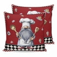 thumbnail image 1 of Pillow Covers 20x20 Set of 2, Red Vintage Gnomes Square Throw Pillow Covers for Couch/Sofa/Living Room, Black Checkered Retro Art Decorative Soft Pillowcases for Couch Throw Pillows, 1 of 9