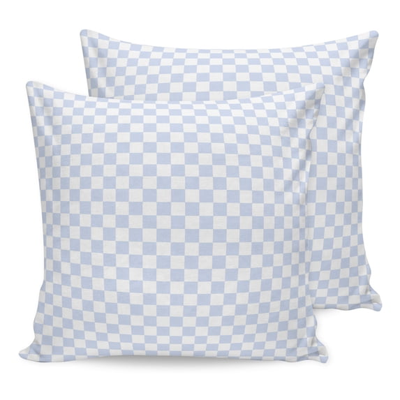 Pillow Covers 20x20 Set of 2, Rustic Blue Plaid Throw Pillow Covers Decorative Couch Cushion Cover, Farmhouse Vintage Grid Checkerboard Microfiber Soft Square Pillowcases for Bedroom Living Room Sofa