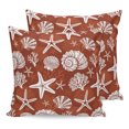 thumbnail image 1 of Pillow Covers 20x20 Set of 2, Starfish Red Coastal Throw Pillow Covers Decorative Couch Cushion Cover, Summer Nautical Shell Beach Microfiber Soft Square Pillowcases for Bedroom Living Room Sofa, 1 of 9