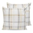 thumbnail image 1 of Pillow Covers 20x20 Set of 2, Yellow Brown Check Throw Pillow Covers Decorative Couch Cushion Cover, Farmhouse Line Buffalo Plaid Microfiber Soft Square Pillowcases for Bedroom Living Room Sofa, 1 of 9