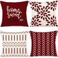 thumbnail image 1 of Pillow Covers 20x20, Sofa Throw Pillow Covers, Decorative Outdoor Linen Pillow Covers Set of 4 for Couch Sofa Bed and Car 20x20 Inch 50x50 cm (Wine Red, 20x20,Set of 4), 1 of 6