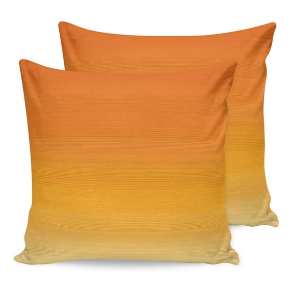 Pillow Covers 24x24 Set of 2, Burnt Orange Ombre Striped Throw Pillow Covers Decorative Couch Cushion Cover, Farmhouse Gradient Line Microfiber Soft Square Pillowcases for Bedroom Living Room Sofa