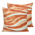 thumbnail image 1 of Pillow Covers 24x24 Set of 2, Burnt Orange Waves Throw Pillow Covers Decorative Couch Cushion Cover, Ombre Sea Ripples Shabby Beach Microfiber Soft Square Pillowcases for Bedroom Living Room Sofa, 1 of 7