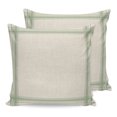 thumbnail image 1 of Pillow Covers 24x24 Set of 2, Green Grid Lines Throw Pillow Covers Decorative Couch Cushion Cover, Minimalist Stripes Linen Texture Beige Microfiber Soft Pillowcases for Bedroom Living Room Sofa, 1 of 9