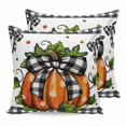 thumbnail image 1 of Pillow Covers 24x24 Set of 2, Orange Pumpkins Throw Pillow Covers Decorative Couch Cushion Cover, Polka Dot Bow Fall Maple Leaves Plaid Microfiber Soft Square Pillowcases for Bedroom Living Room Sofa, 1 of 9