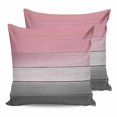thumbnail image 1 of Pillow Covers 24x24 Set of 2, Pink Gray Throw Pillow Covers Decorative Couch Cushion Cover, Vintage Country Gradient Wooden Plank Line Microfiber Soft Square Pillowcases for Bedroom Living Room Sofa, 1 of 7