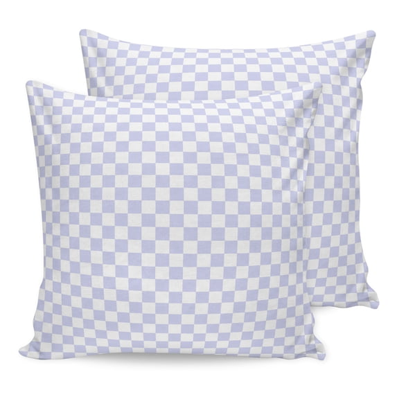 Pillow Covers 24x24 Set of 2, Rustic Purple Plaid Throw Pillow Covers Decorative Couch Cushion Cover, Farmhouse Vintage Grid Checkerboard Microfiber Soft Pillowcases for Bedroom Living Room Sofa