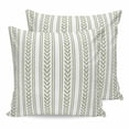 thumbnail image 1 of Pillow Covers 24x24 Set of 2, Sage Green Botanical Throw Pillow Covers Decorative Couch Cushion Cover, Modern Farmhouse Striped Microfiber Soft Square Pillowcases for Bedroom Living Room Sofa, 1 of 9