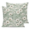 thumbnail image 1 of Pillow Covers 24x24 Set of 2, Sage Green Flowers Throw Pillow Covers Decorative Couch Cushion Cover, Spring Floral Elegant Pastoral Microfiber Soft Square Pillowcases for Bedroom Living Room Sofa, 1 of 9
