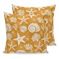 thumbnail image 1 of Pillow Covers 24x24 Set of 2, Starfish Orange Coastal Throw Pillow Covers Decorative Couch Cushion Cover, Summer Nautical Shell Beach Microfiber Soft Square Pillowcases for Bedroom Living Room Sofa, 1 of 9