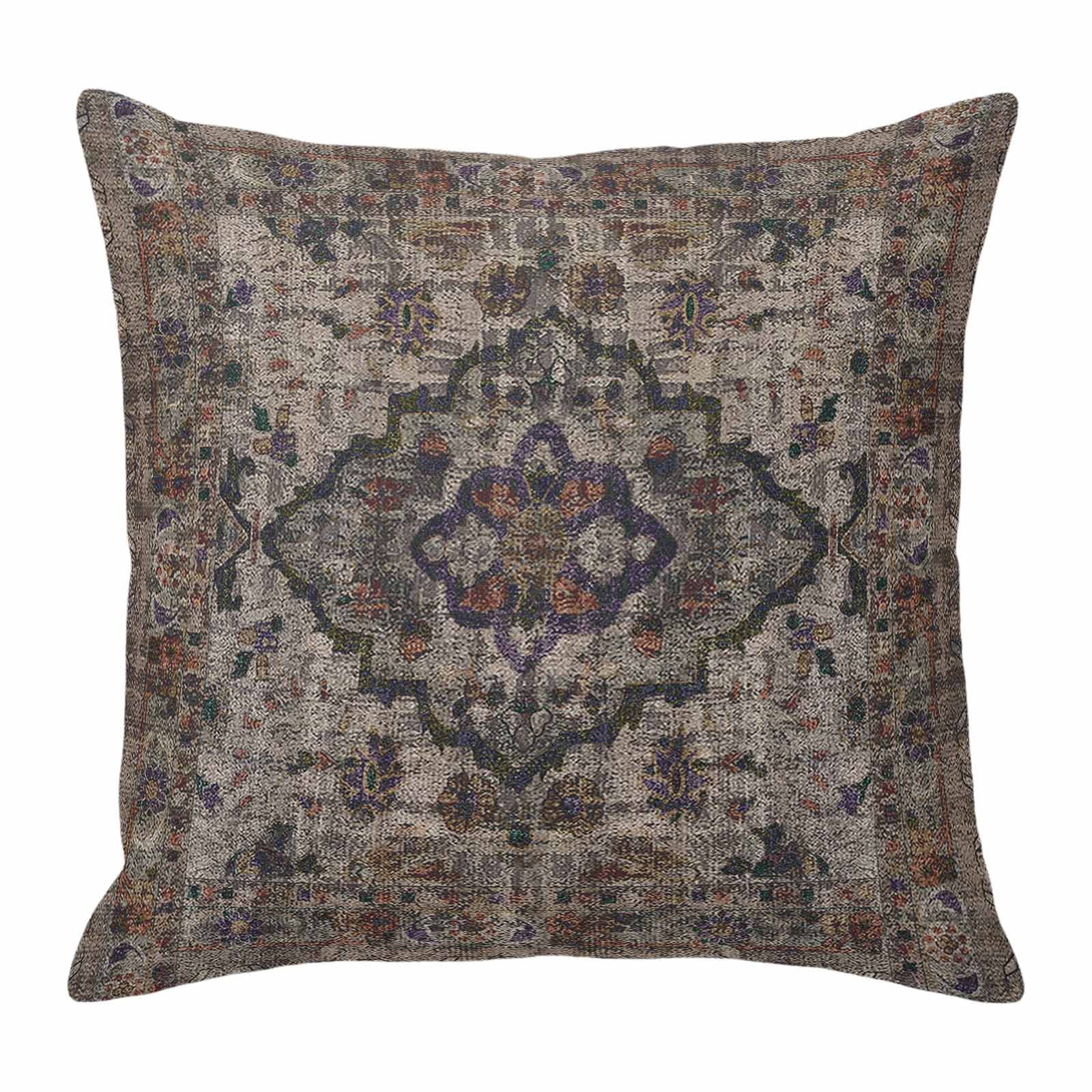 Pillow Covers 26x26 Inch, Boho Vintage Linen Pillowcase with Invisible Zipper, Modern Geometric Abstract Art Retro Flowers Decorative Throw Pillow Covers Cushion Case for Couch Sofa Bed Living Room