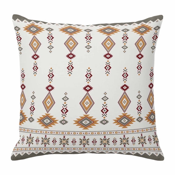 Pillow Covers 26x26 Inch, Geometric Southwest, Linen Pillowcase with Invisible Zipper, Chic Boho Native American Tribal Decorative Throw Pillow Covers Cushion Case for Couch Sofa Bed Living Room